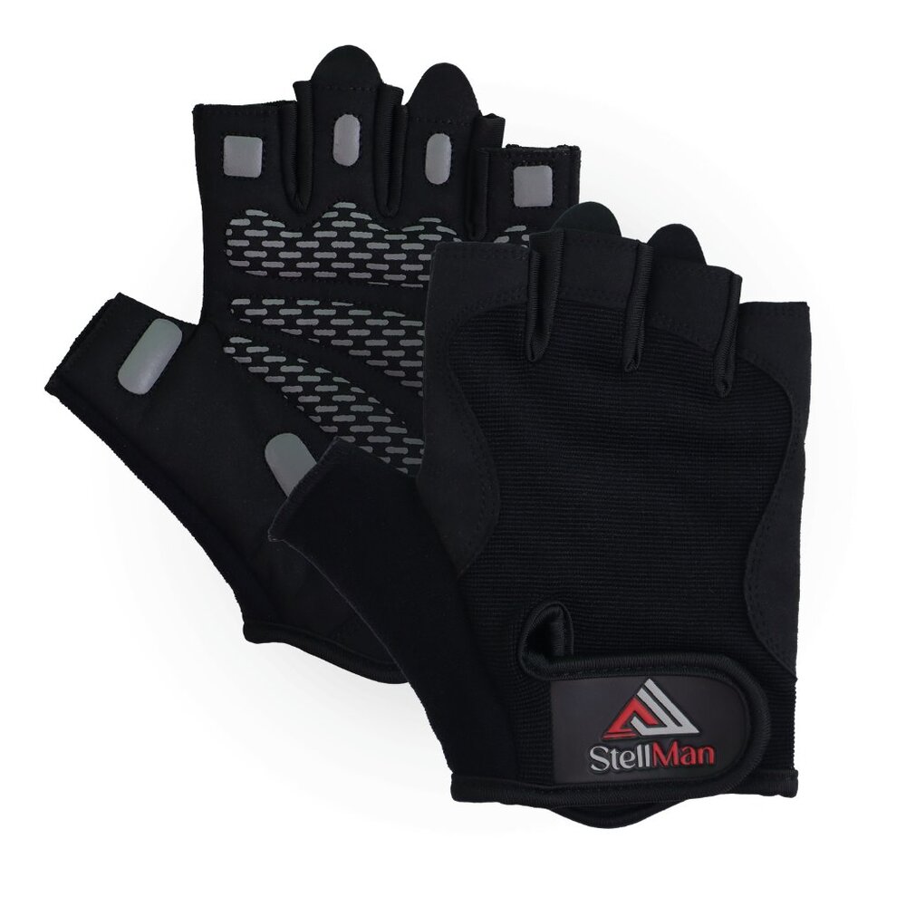 Stellman Storm Guard Fingerless Gym Gloves Men Grip Weightlifting Gloves NEW